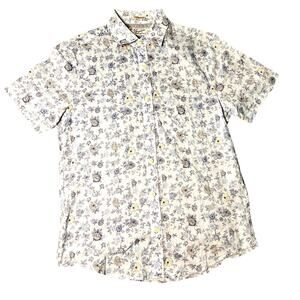 Original Penguin Baby Blue Floral Button Down Mens Shirt Size Medium